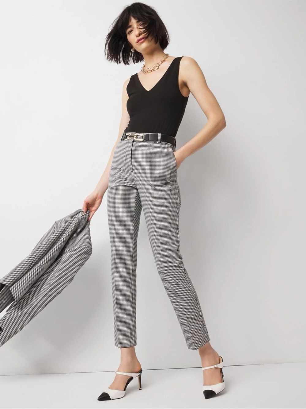 White House Black Market Elle Slim Ankle in Gingham